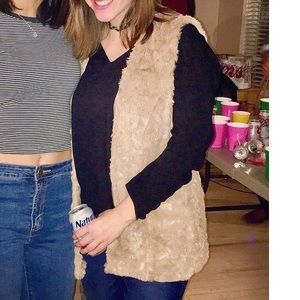 Tan faux fur vest